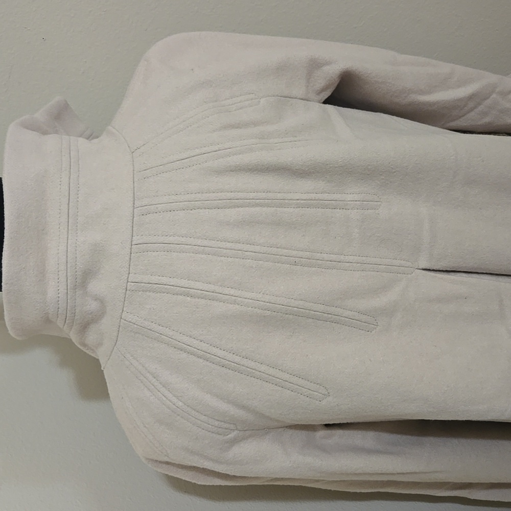 Zara Badics Cream Wool Blend Coat Sz Small - Picture 5 of 6